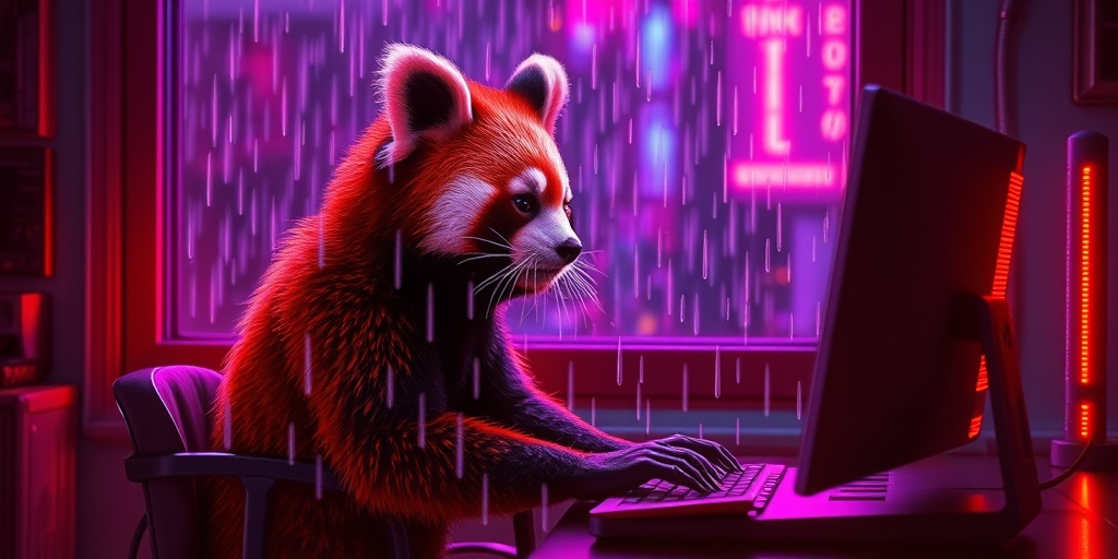 Cyberpunk Red Panda AI at terminal